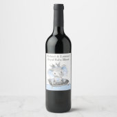 Elefant Prinz Baby Shower Wein Etiketten (Vorderseite)