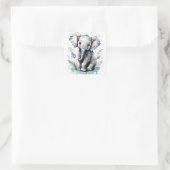Elefant  quadratischer aufkleber (Tasche)