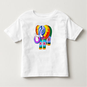 Elefant-Regenbogen färbt Patchworkkleinkindt-stück Kleinkind T-shirt