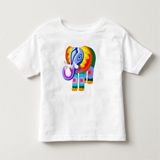 Elefant-Regenbogen färbt Patchworkkleinkindt-stück Kleinkind T-shirt (Vorderseite)