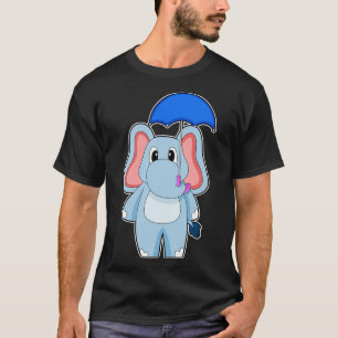Elefant regnet Regenschirm T-Shirt