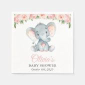 Elefant, rosa Aquarell-Blume, Babydusche Serviette (Vorderseite)