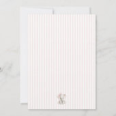 Elefant rosa Schleife Mädchen Baby Shower Einladung (Rückseite)