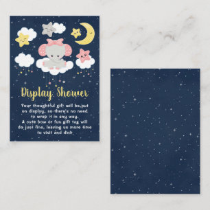 Elefant Rosa und Marineblauer Baby-Shower Begleitkarte