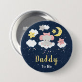 Elefant Rosa und Navy Daddy wird Vater Button (Vorne & Hinten)