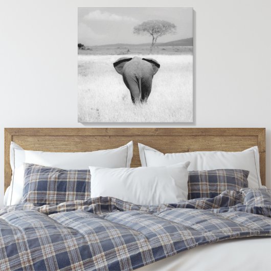 Elefant, rückseitig ummantelte Canvas Leinwanddruck (Insitu (Schlafzimmer))