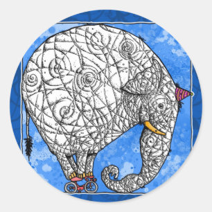 Elefant Runder Aufkleber
