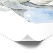 Elefant, Safari, Blauer Kaugummi, Junge Kinderzimm Fotodruck (Ecke)