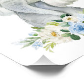 Elefant, Safari, Blumen, Junge Kinderzimmer Fotodruck (Ecke)
