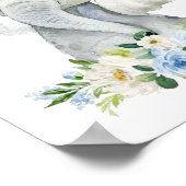 Elefant, Safari, Blumen, Junge Kinderzimmer Poster (Ecke)