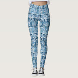 ELEFANT-SAFARI Boho Stammes- Indigo-Aquarell Leggings