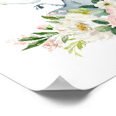 Elefant, Safari, rosa Blume, Girl-Kinderzimmer Poster (Ecke)