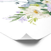 Elefant, Safari, violette Blumen, neutrale Geschle Fotodruck (Ecke)