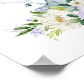 Elefant, Safari, violette Blumen, neutrale Geschle Poster (Ecke)