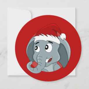 Elefant Santa Weihnachtsfeier Druckeinladung Einladung