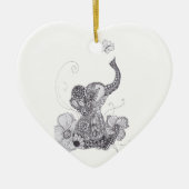 Elefant-Schmetterling Keramik Ornament (Vorne)