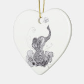 Elefant-Schmetterling Keramik Ornament (Links)