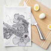 Elefant-Schmetterling Küchentuch (Viertel Falte)