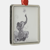 Elefant-Schmetterling Ornament Aus Metall (Rechts)