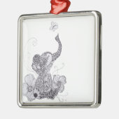 Elefant-Schmetterling Ornament Aus Metall (Links)