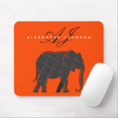 Elefant Schwarz und Lava Rot Mousepad (Mit Mouse)