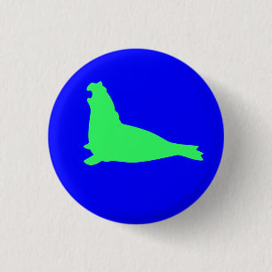 Elefant-Siegel-Knopf-Grün Button