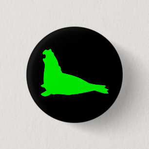 Elefant-Siegel-Knopf-Grün-Schwarzes Button