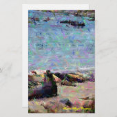 Elefant-Siegel-Sonnenuntergang-Engels-Briefpapier Briefpapier (Vorne/Hinten)