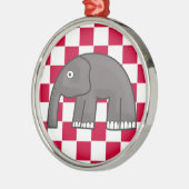 Elefant Silbernes Ornament (Links)