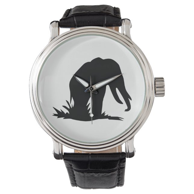 Elefant Silhouette Armbanduhr (Vorderseite)