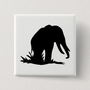 Elefant Silhouette Button