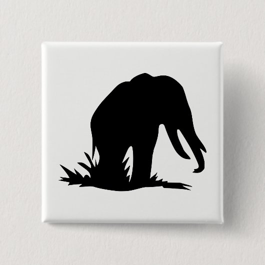 Elefant Silhouette Button (Vorderseite)