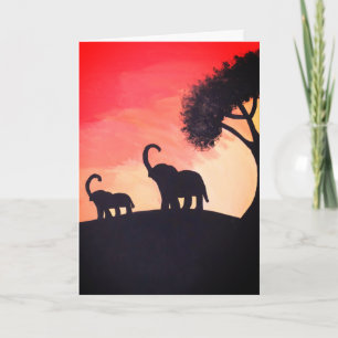 Elefant Silhouette Denken Sie an Ihre Karte