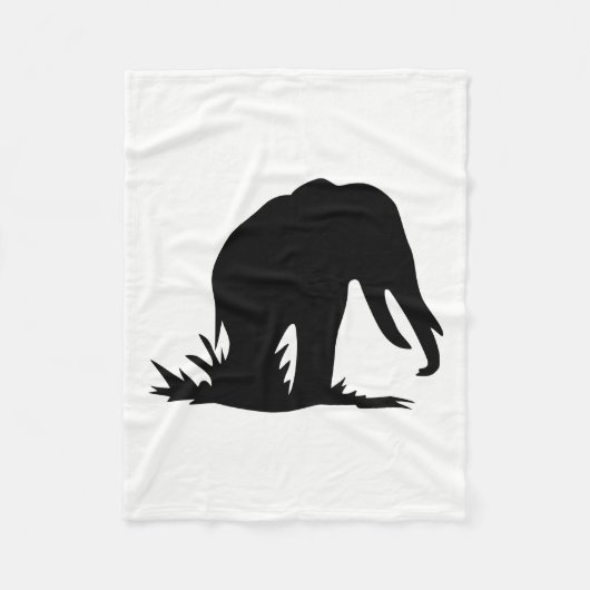 Elefant Silhouette Fleecedecke (Vorderseite)