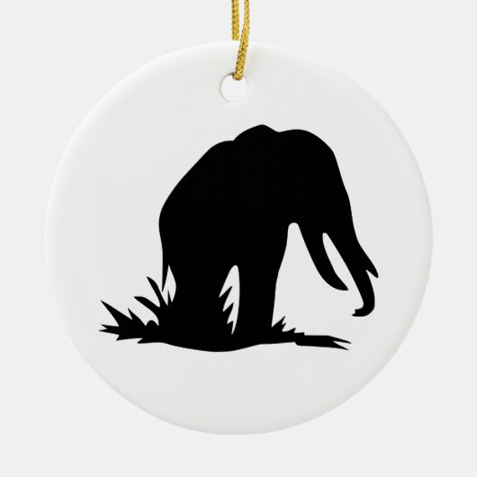 Elefant Silhouette Keramik Ornament (Vorne)