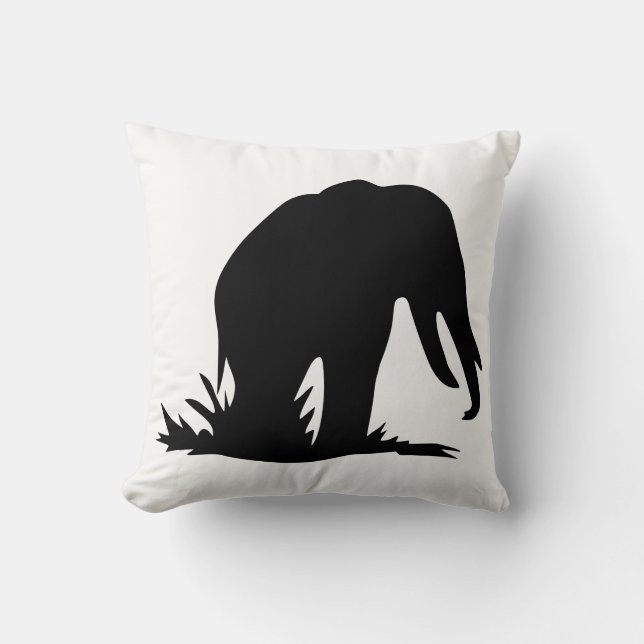 Elefant Silhouette Kissen (Vorderseite)