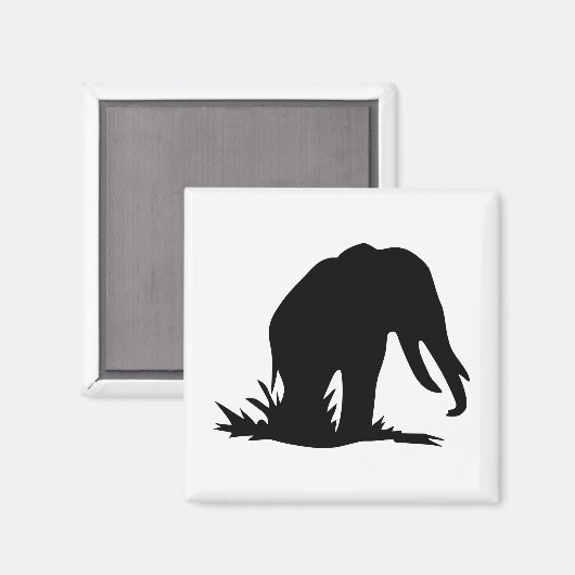 Elefant Silhouette Magnet (Vorderseite/Rückseite)