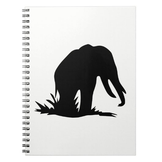 Elefant Silhouette Notizblock (Vorderseite)