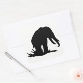 Elefant Silhouette Quadratischer Aufkleber (Umschlag)