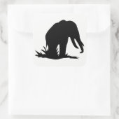 Elefant Silhouette Quadratischer Aufkleber (Tasche)