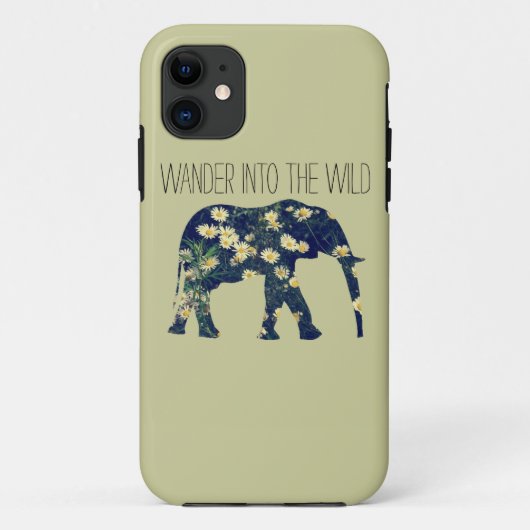 Elefant-Silhouettewanderlust-Gänseblümchen-Hipster Case-Mate iPhone Hülle (Rückseite)