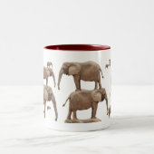 Elefant-Sitzungs-Tasse Zweifarbige Tasse (Mittel)