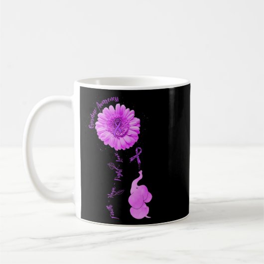 Elefant Sonnenblume Glaube Hoffnung Kampf Liebe Üb Kaffeetasse (Links)