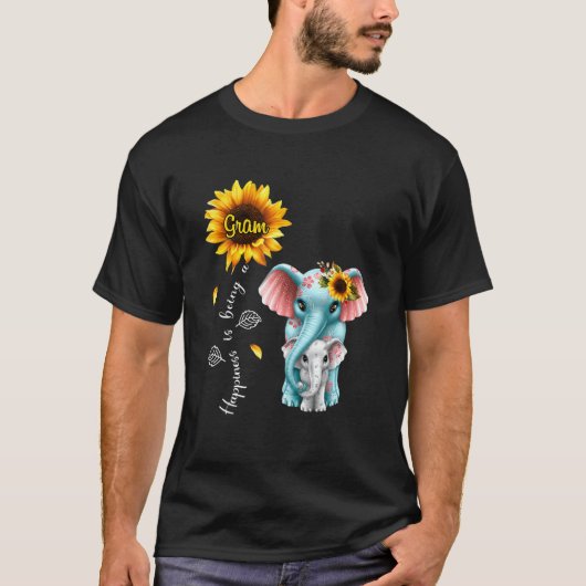 Elefant Sonnenblumen Glück wird Gram Christm T-Shirt (Vorderseite)