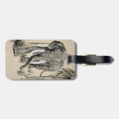 Elefant spazieren durch die waldreiche Savanna Kun Gepäckanhänger (Rückseite horizontal)