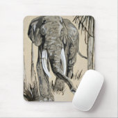 Elefant spazieren durch die waldreiche Savanna Kun Mousepad (Mit Mouse)