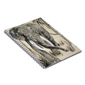 Elefant spazieren durch die waldreiche Savanna Kun Notizblock (Rechte Seite)