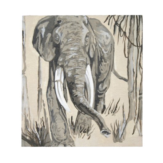 Elefant spazieren durch die waldreiche Savanna Kun Notizblock (Vorderseite)