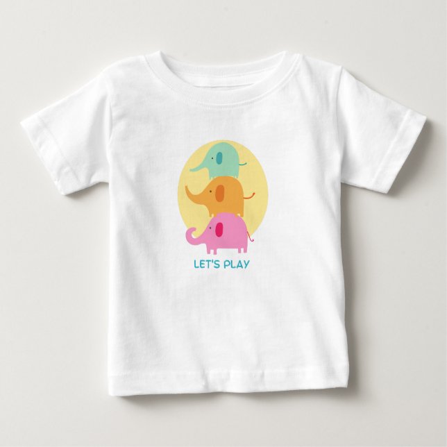 Elefant, spielen wir baby t-shirt (Vorderseite)