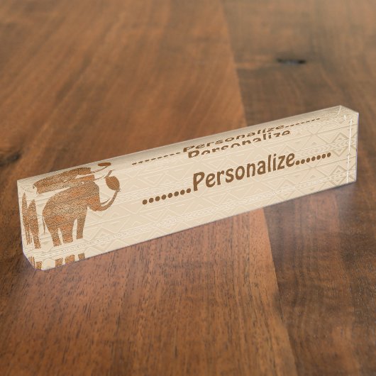 Elefant-Stammes- Namensplakette (Seite)